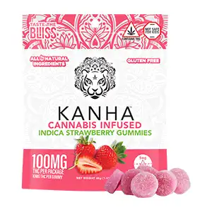Strawberry | Indica | 20pk | Kanha Cannabis Gummies kanha indica gummies