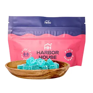 Sour Blue Raspberry | ALB + DGW Rosin Gummies | 20pk | Harbor House Collective Cannabis Gummies harbor house blue razz rosin edibles